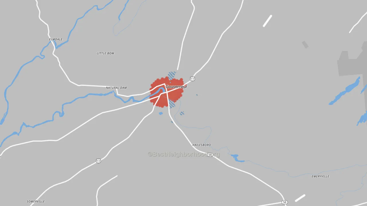 Transit Grade map of Gouverneur, NY