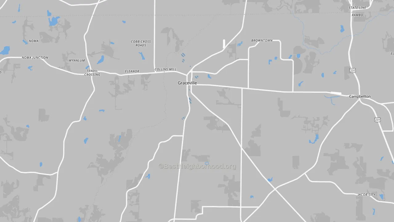 Transit Grade map of Graceville, FL