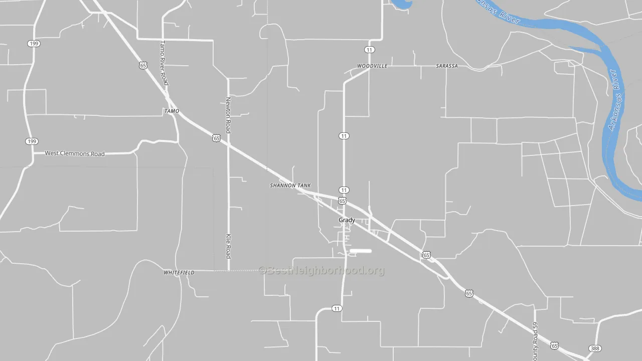 Transit Grade map of Grady, AR