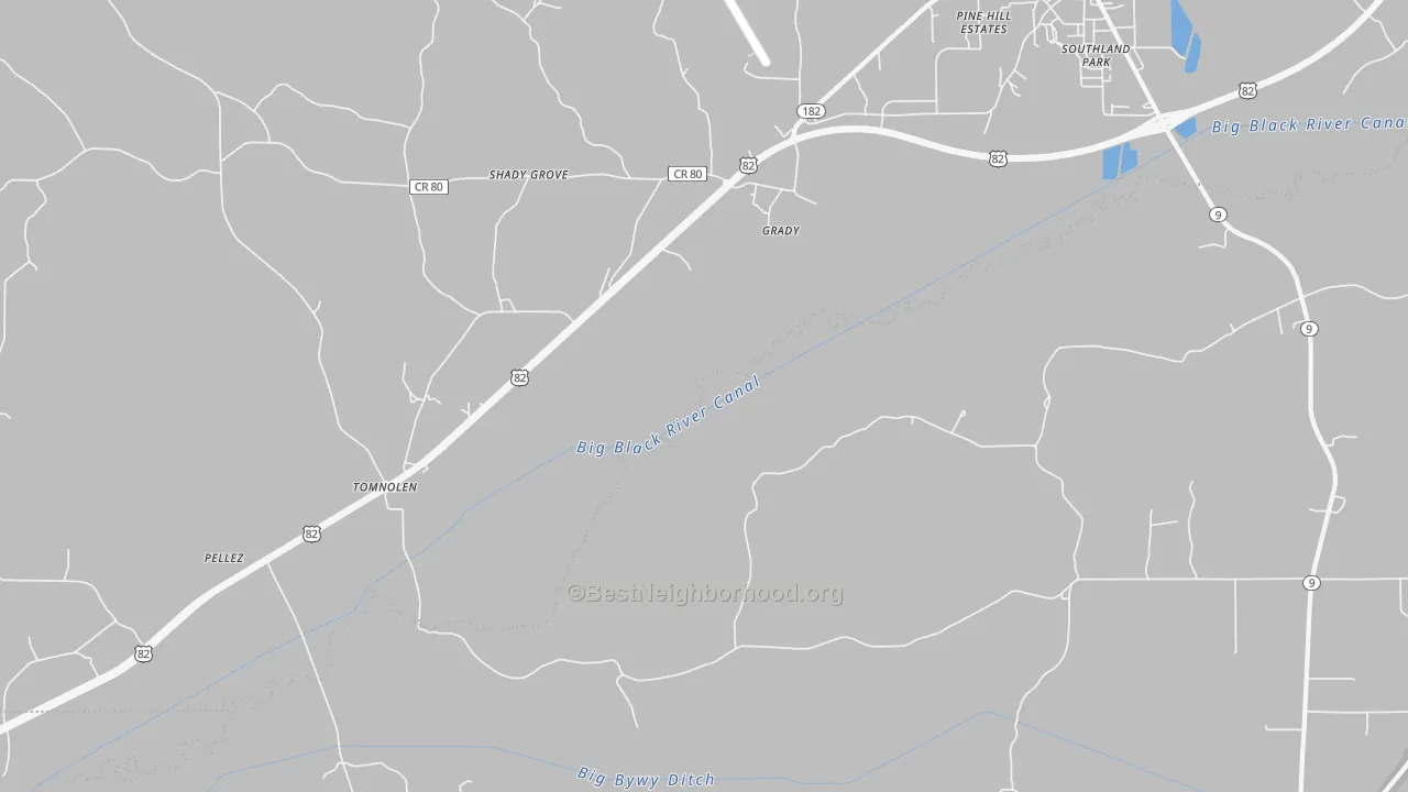Transit Grade map of Grady, MS