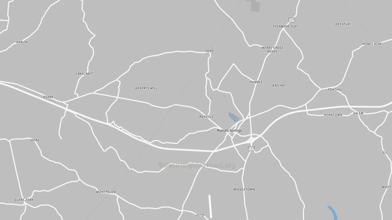 Transit Grade map of Gradyville, KY