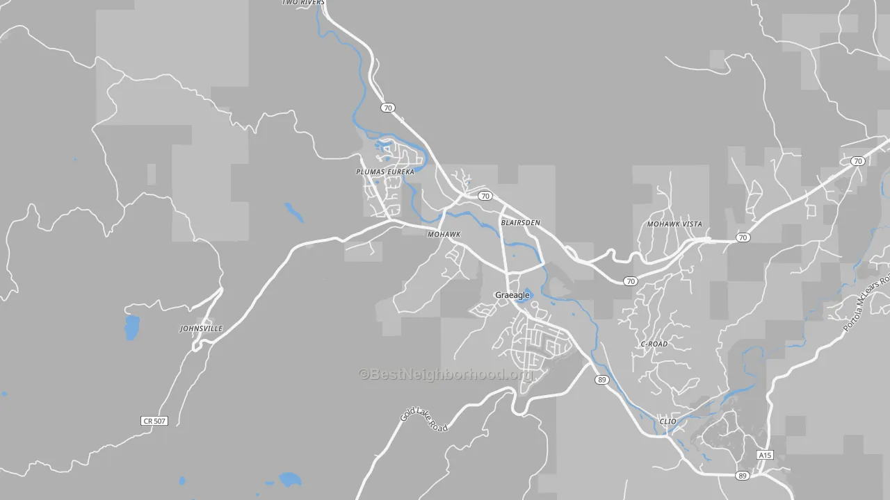 Transit Grade map of Graeagle, CA
