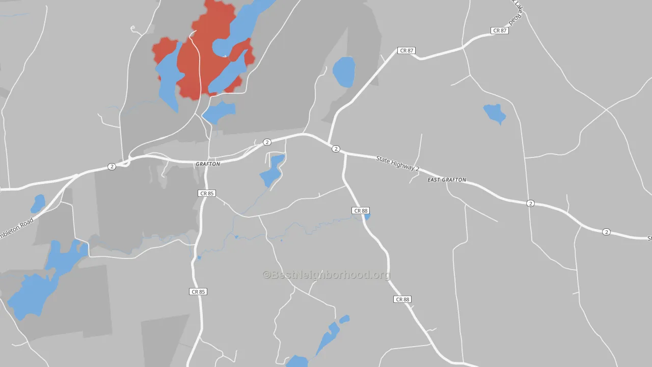 Transit Grade map of Grafton, NY