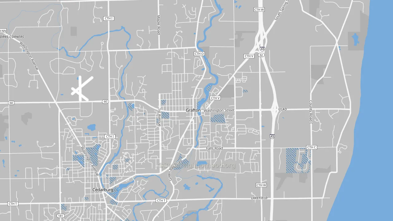 Transit Grade map of Grafton, WI
