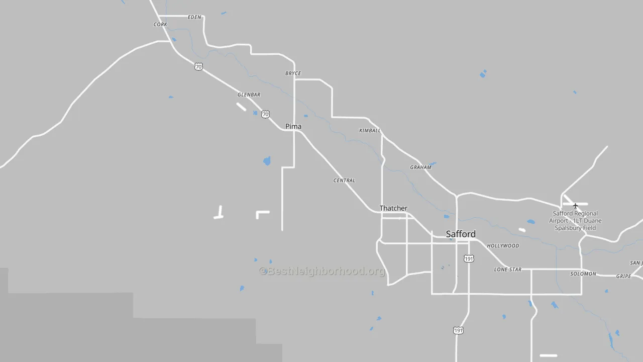 Transit Grade map of Graham County, AZ