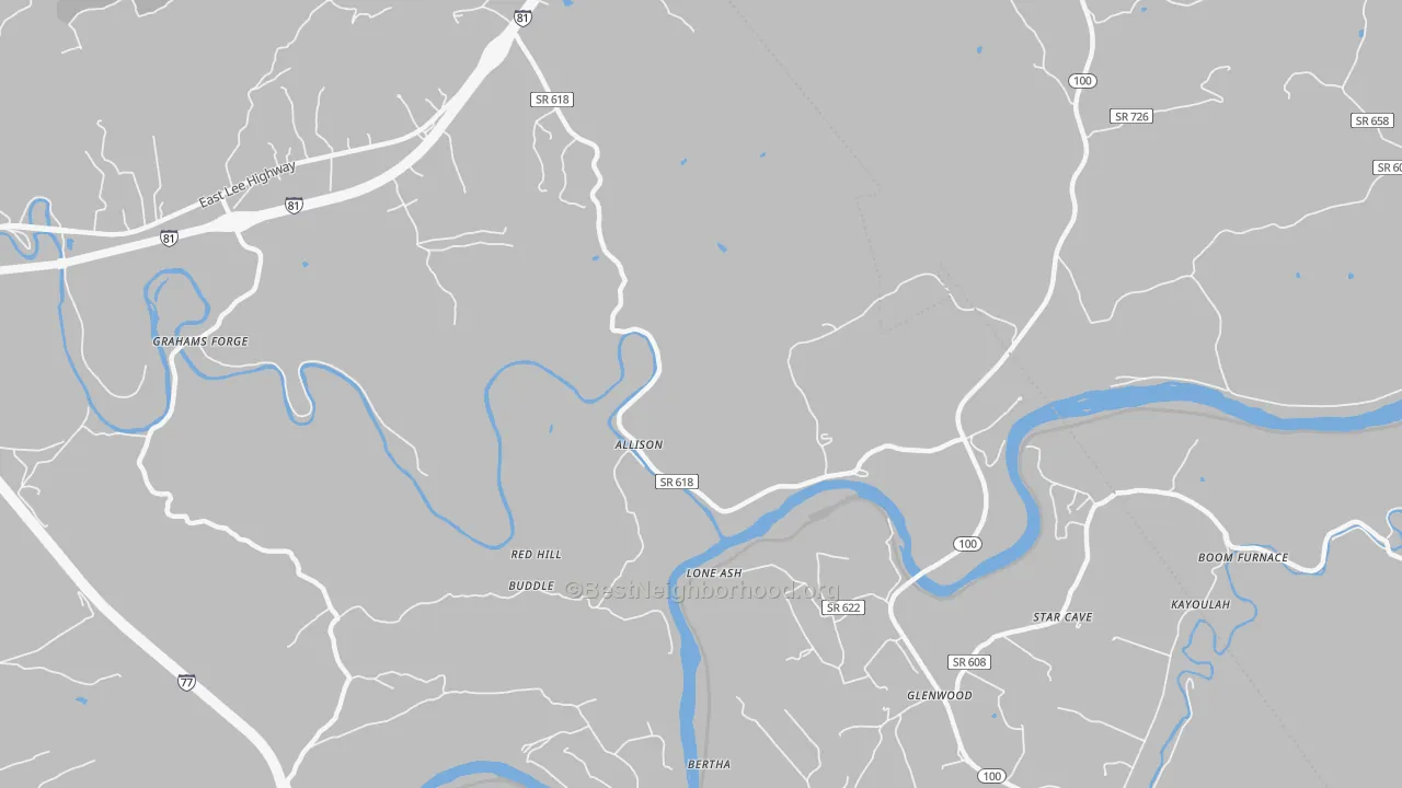 Transit Grade map of Grahams Forge, VA
