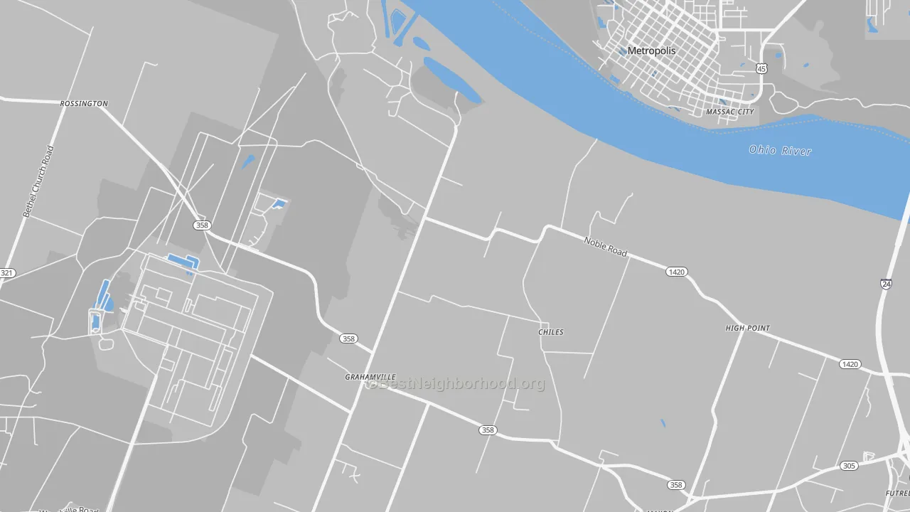 Transit Grade map of Grahamville, KY
