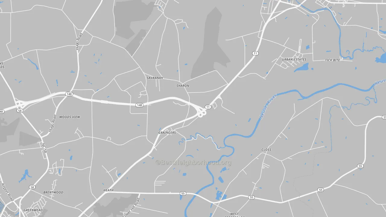 Transit Grade map of Graingers, NC