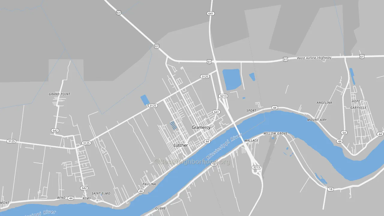 Transit Grade map of Gramercy, LA