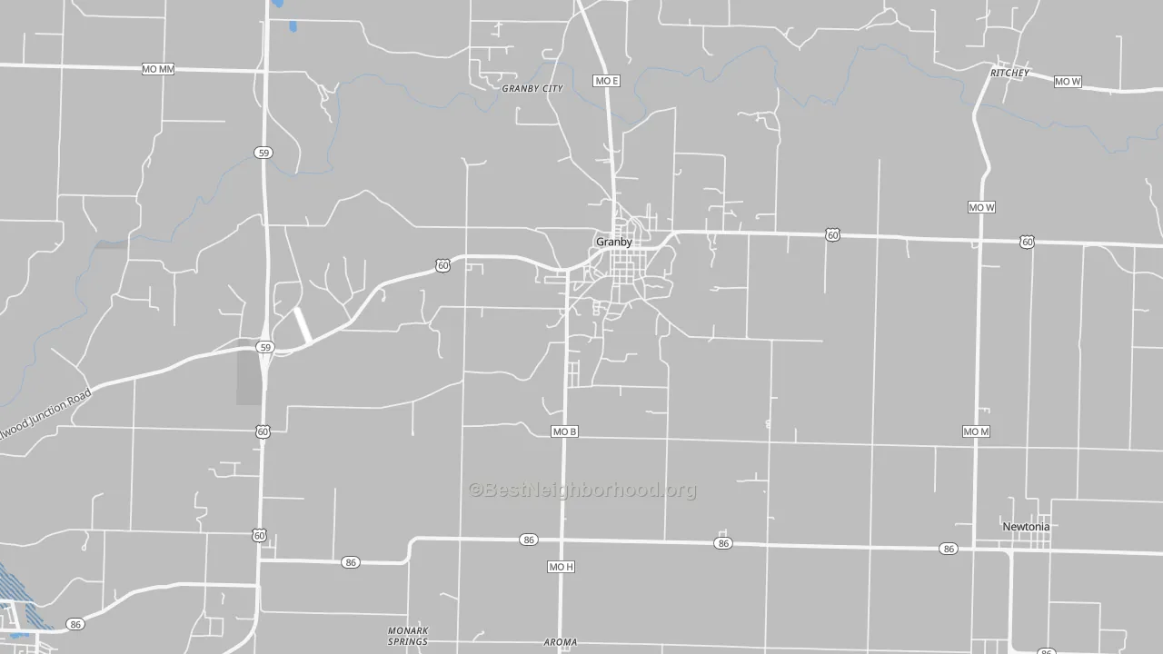 Transit Grade map of Granby, MO