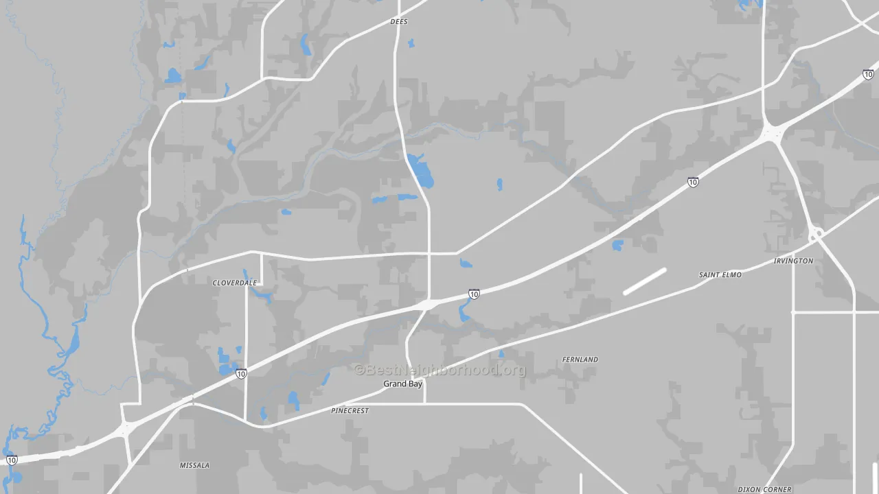Transit Grade map of Grand Bay, AL