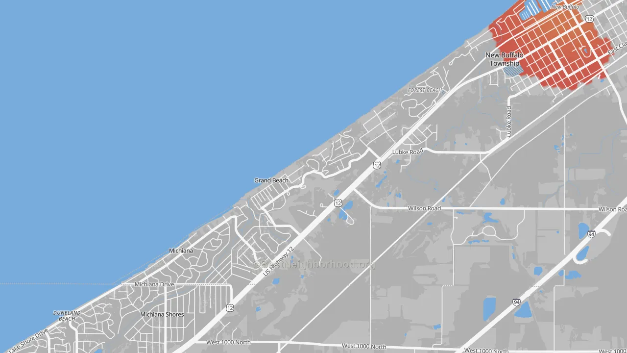 Transit Grade map of Grand Beach, MI