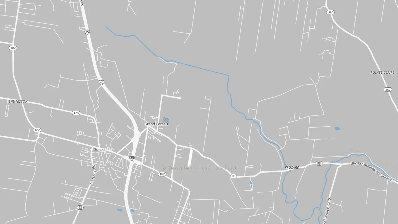 Transit Grade map of Grand Coteau, LA