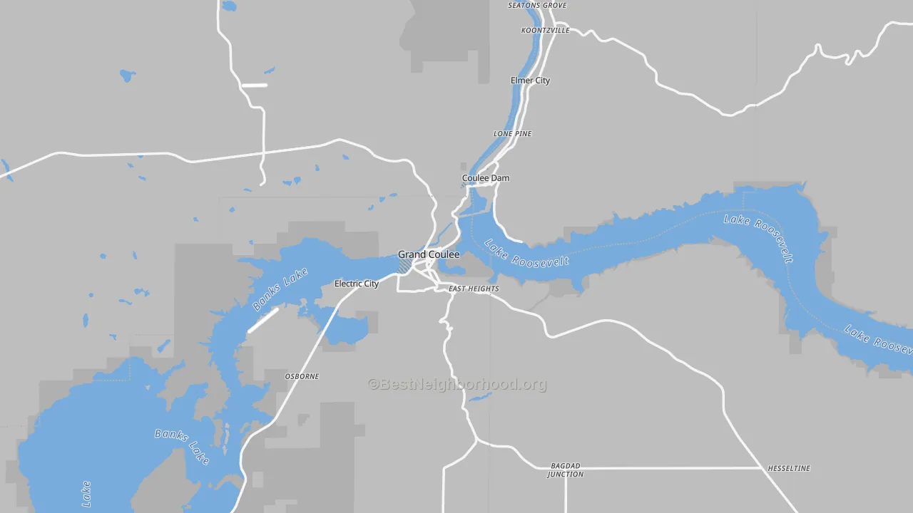 Transit Grade map of Grand Coulee, WA