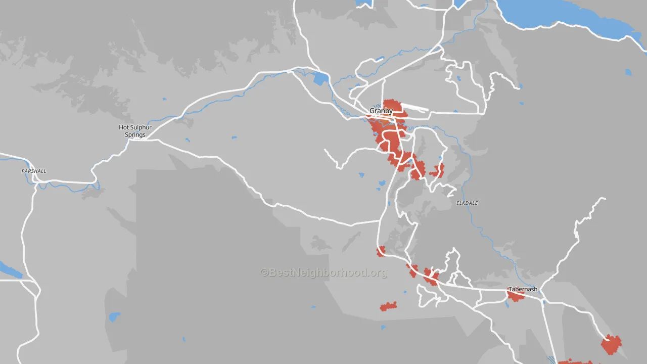 Transit Grade map of Grand County, CO