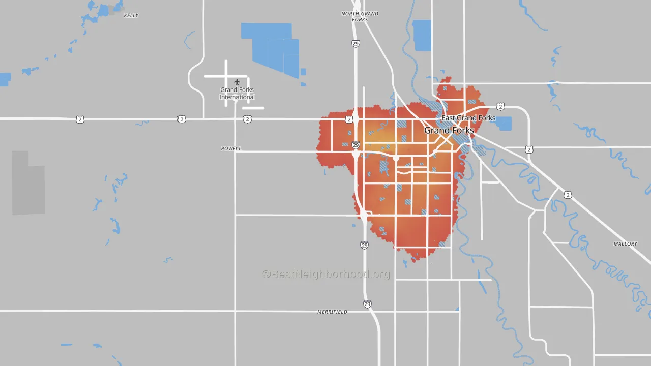 Transit Grade map of Grand Forks County, ND