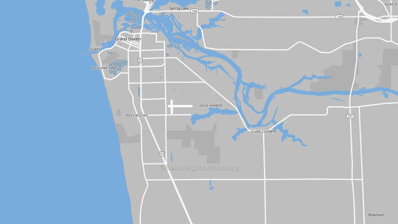 Transit Grade map of Grand Haven, MI