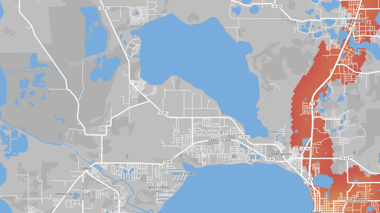 Transit Grade map of Grand Island, FL