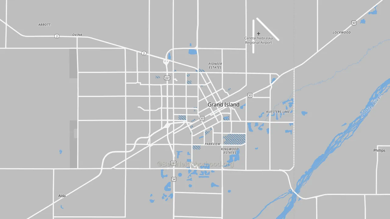 Transit Grade map of Grand Island, NE
