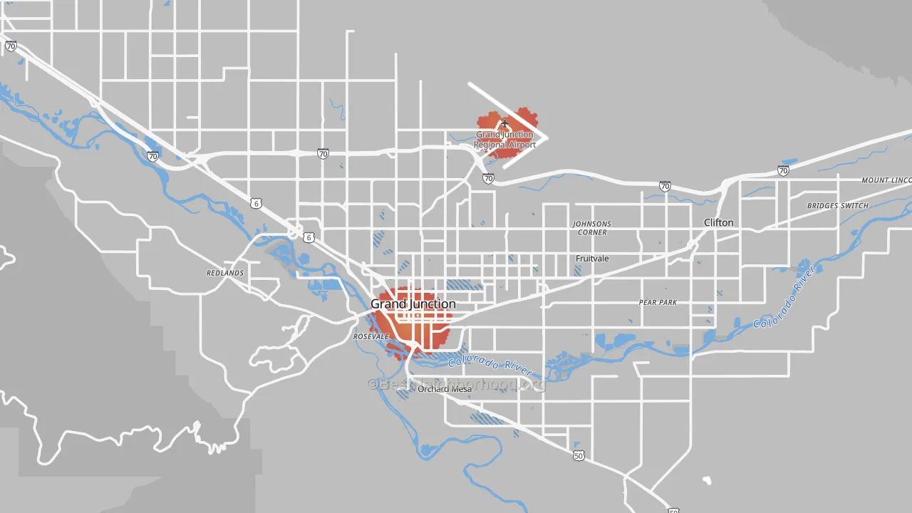 Transit Grade map of Grand Junction, CO
