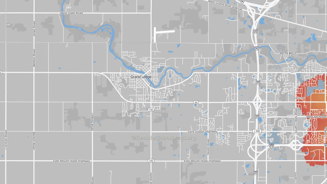 Transit Grade map of Grand Ledge, MI