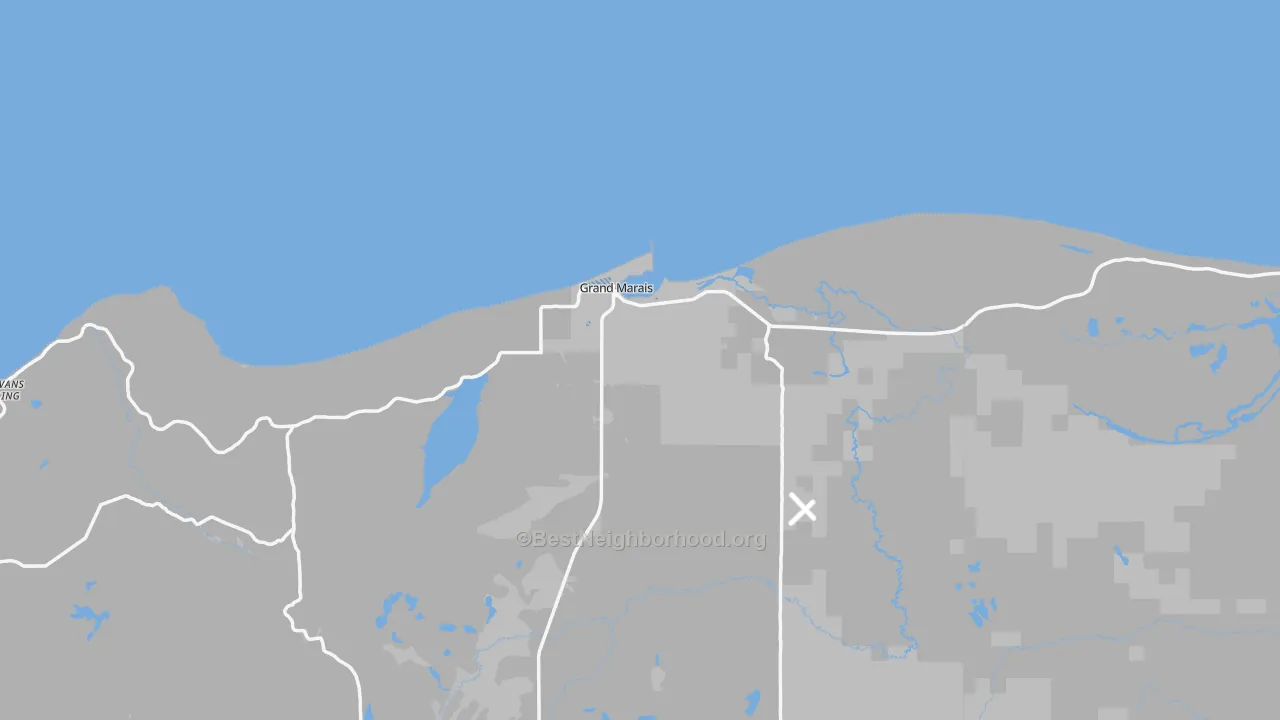 Transit Grade map of Grand Marais, MI