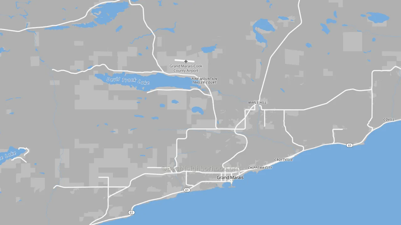 Transit Grade map of Grand Marais, MN