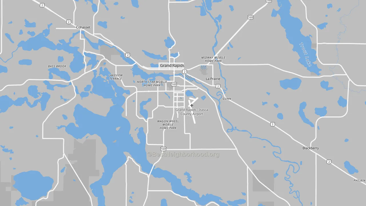 Transit Grade map of Grand Rapids, MN