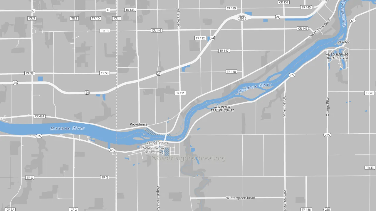 Transit Grade map of Grand Rapids, OH