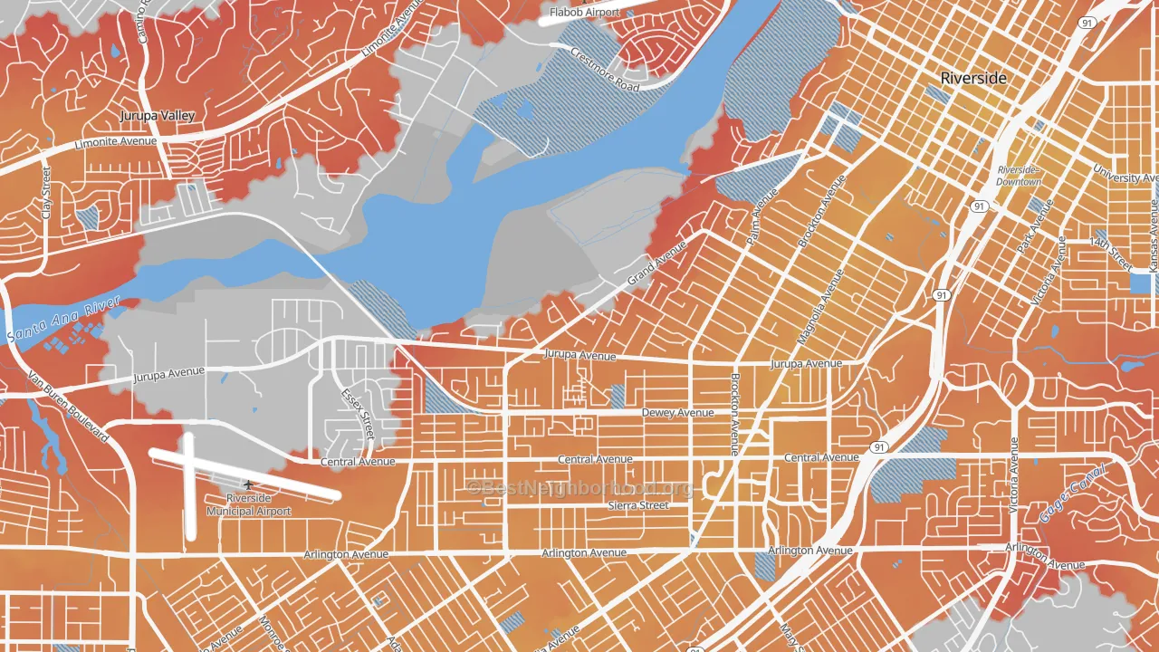 Transit Grade map of Grand, Riverside, CA