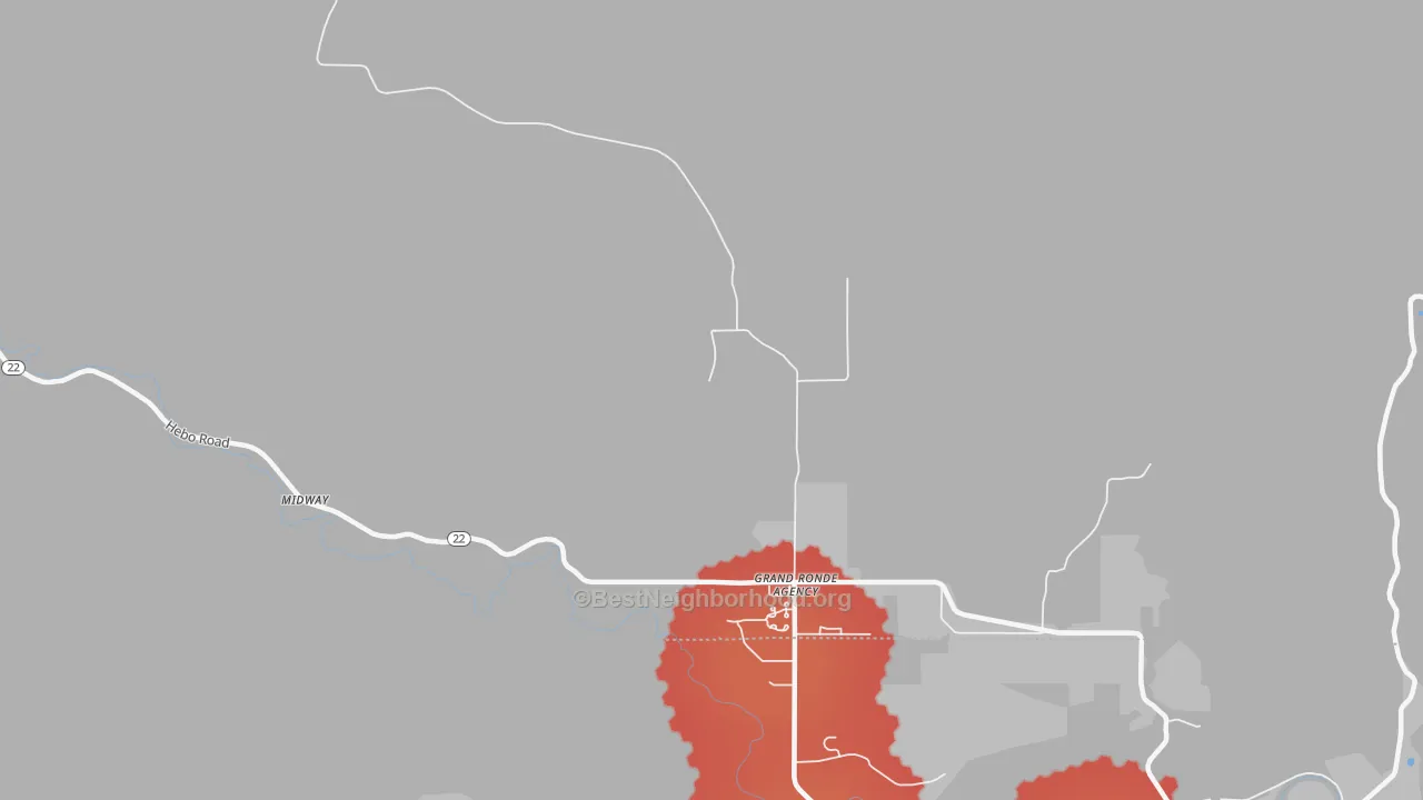Transit Grade map of Grand Ronde Agency, OR