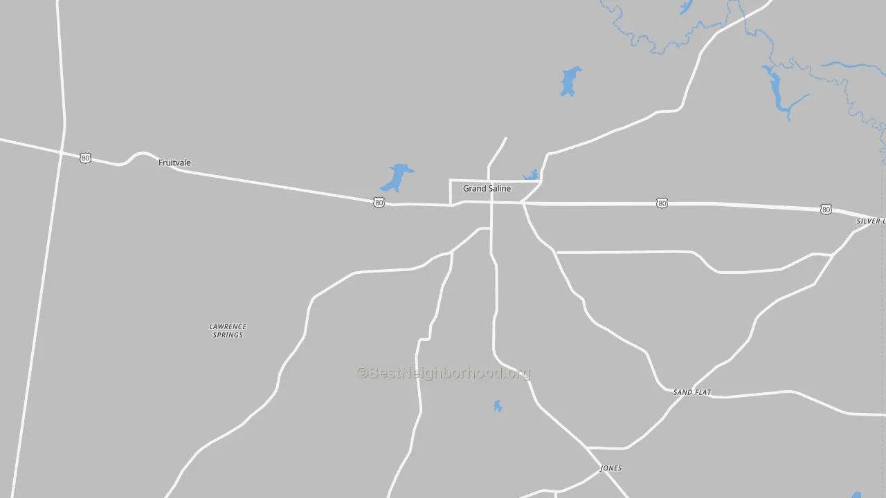Transit Grade map of Grand Saline, TX