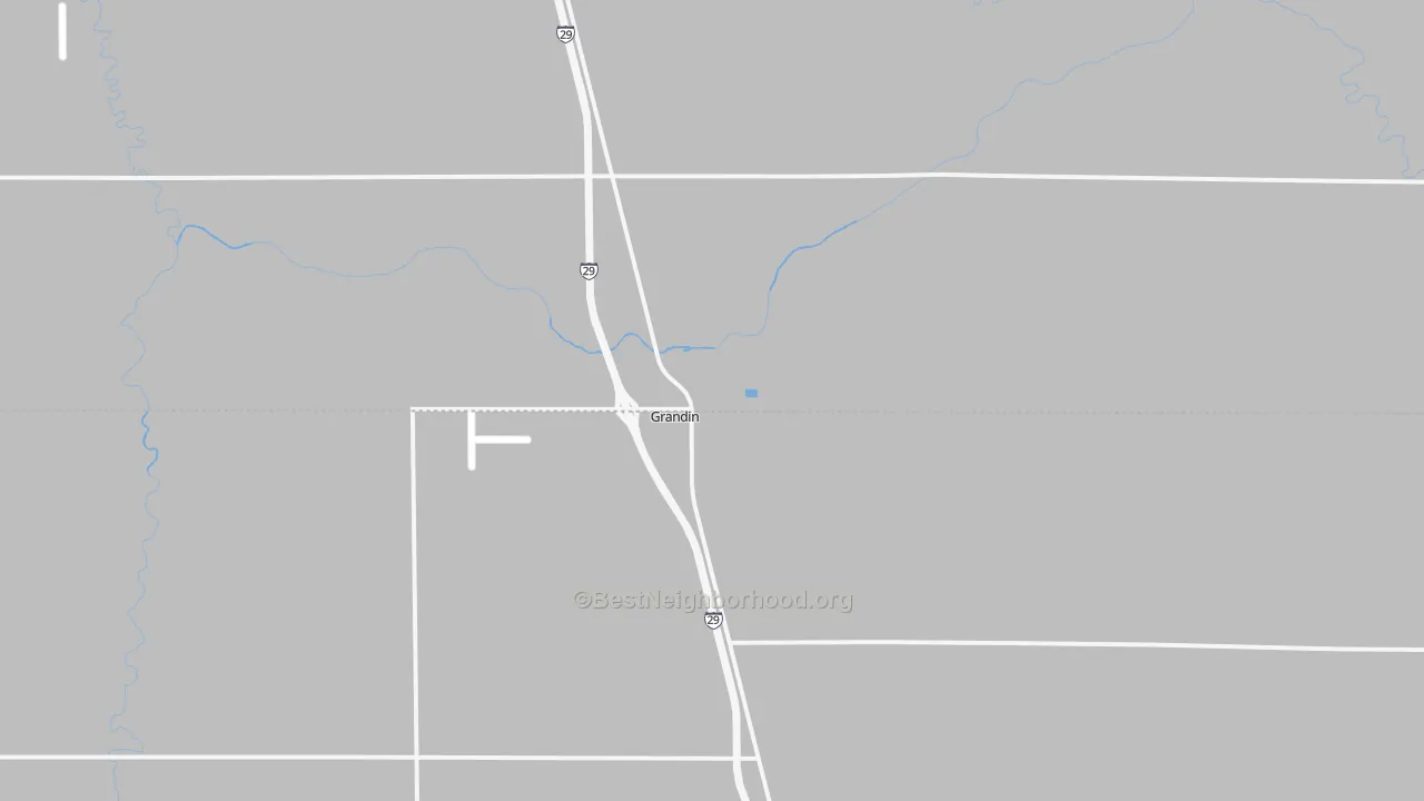 Transit Grade map of Grandin, ND