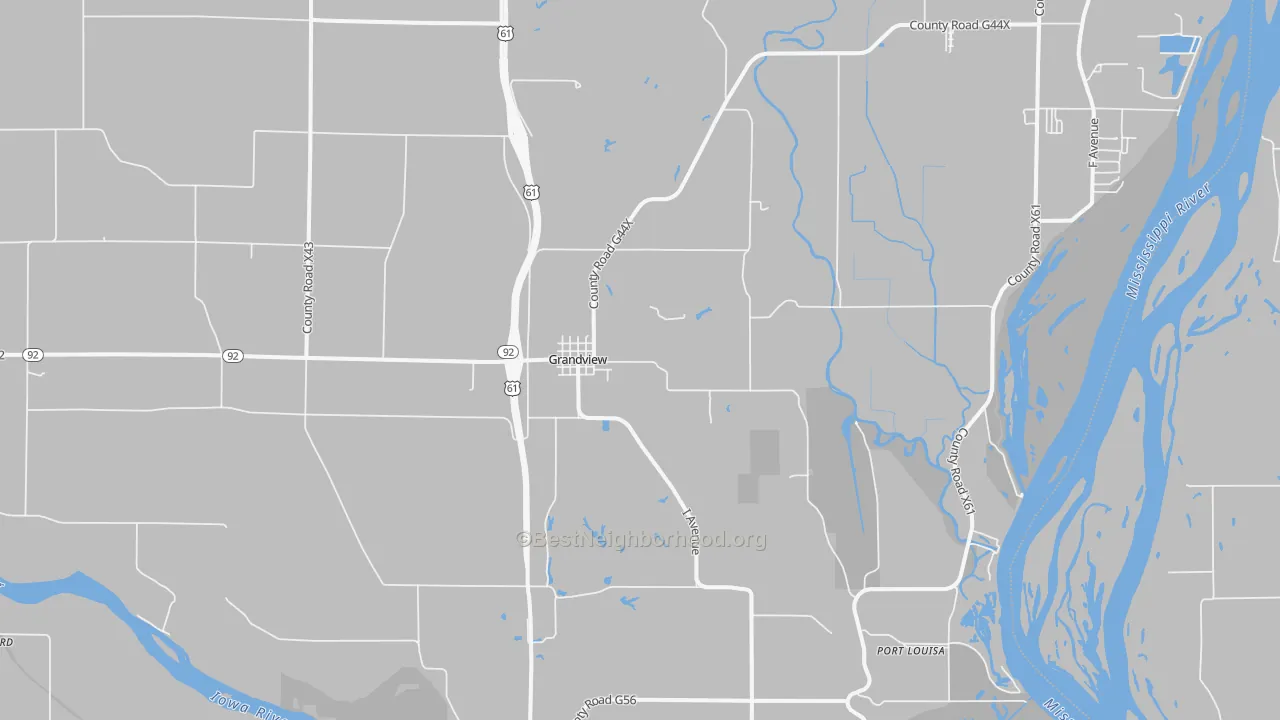 Transit Grade map of Grandview, IA