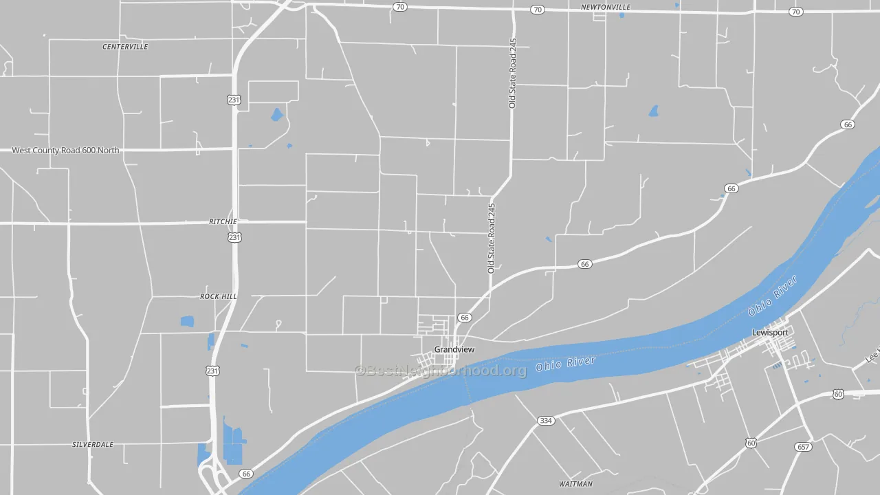 Transit Grade map of Grandview, IN