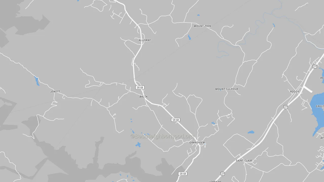 Transit Grade map of Grandview, TN