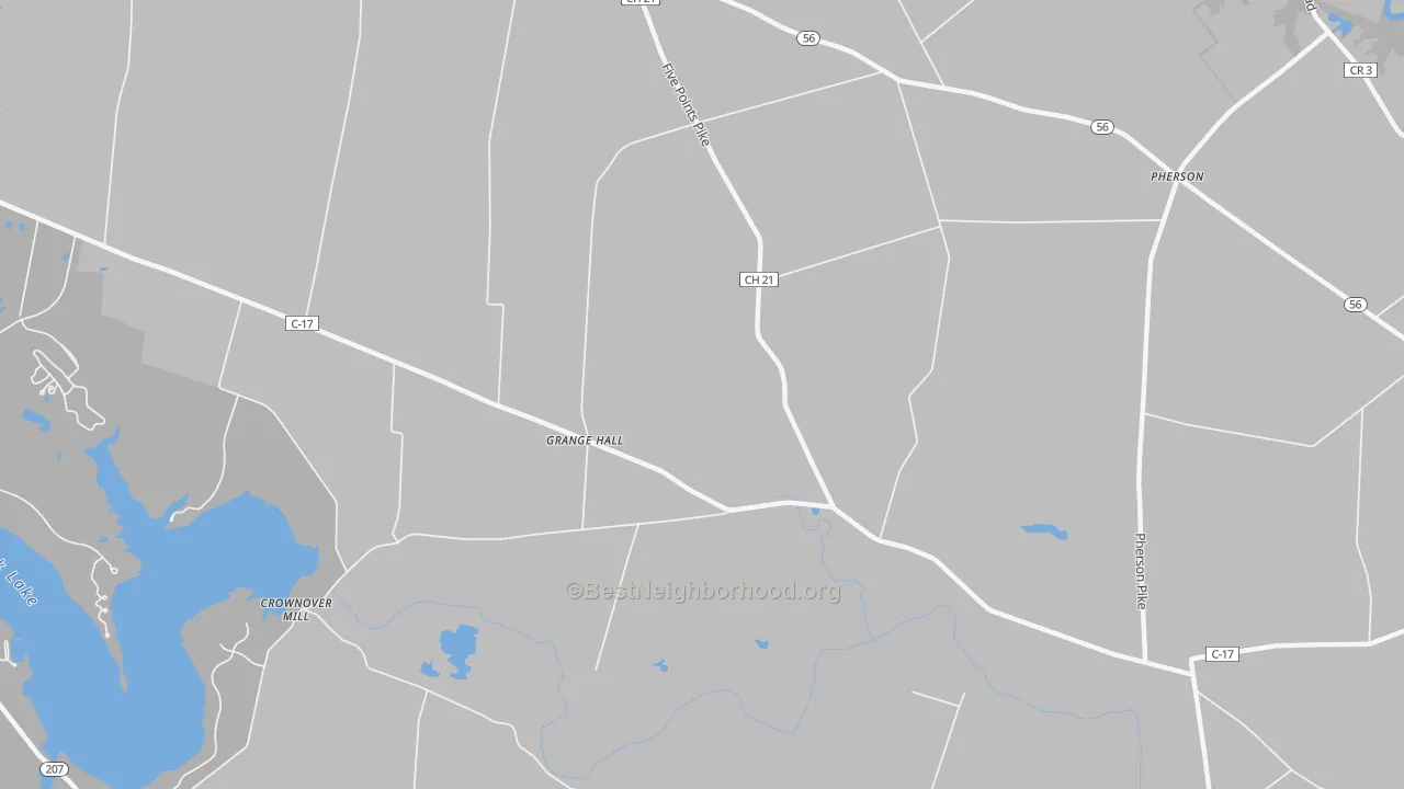 Transit Grade map of Grange Hall, OH