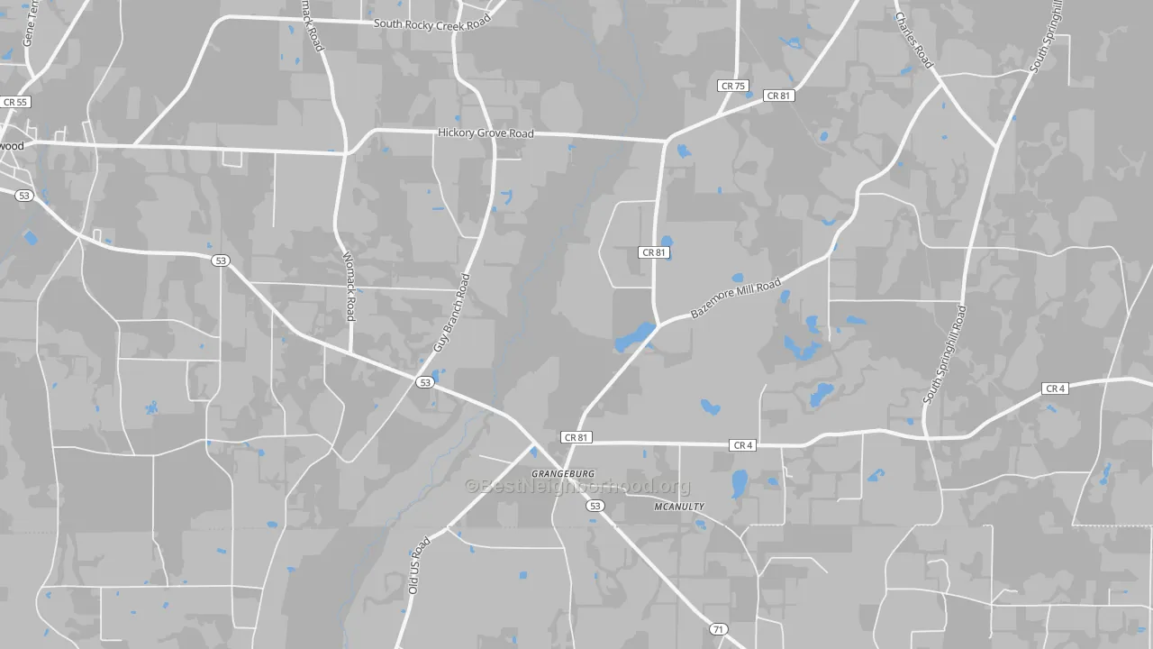 Transit Grade map of Grangeburg, AL