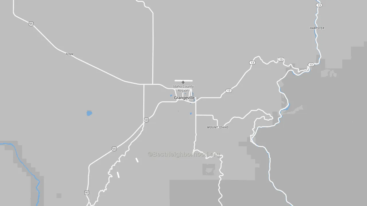 Transit Grade map of Grangeville, ID