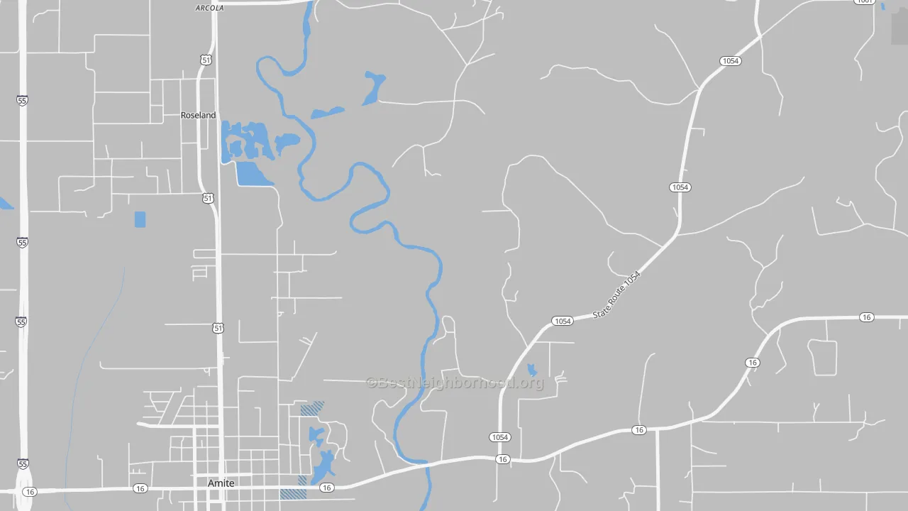 Transit Grade map of Grangeville, LA