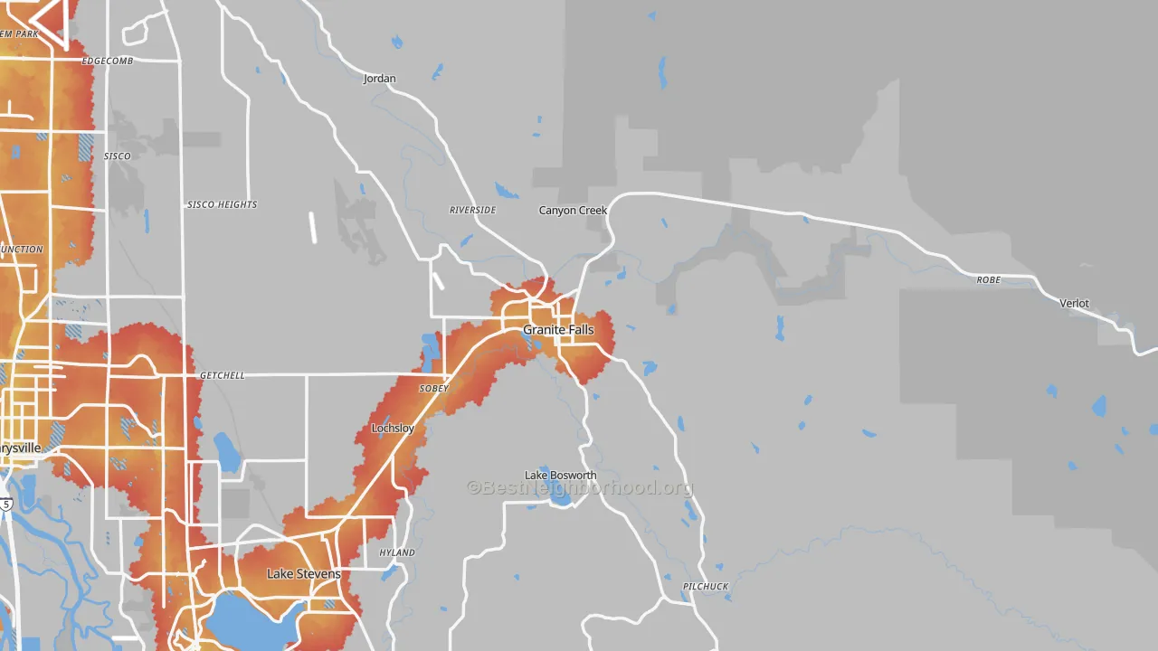 Transit Grade map of Granite Falls, WA