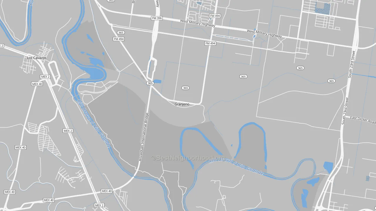 Transit Grade map of Granjeno, TX