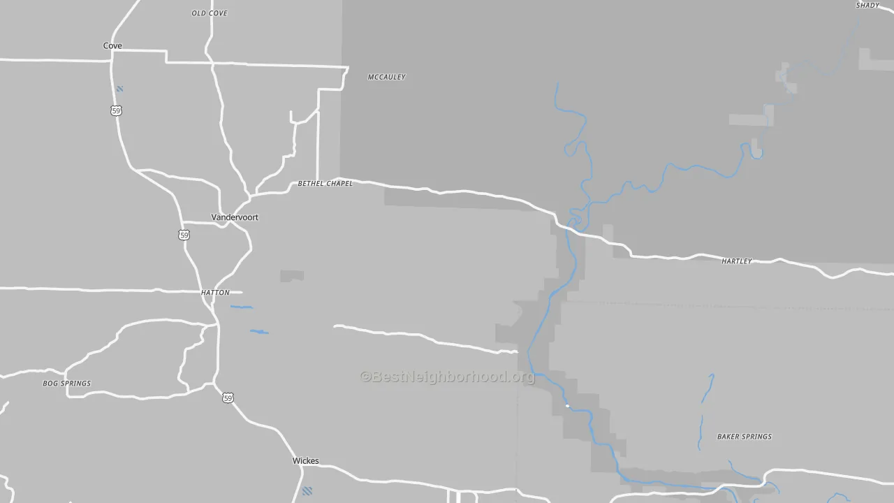 Transit Grade map of Grannis, AR