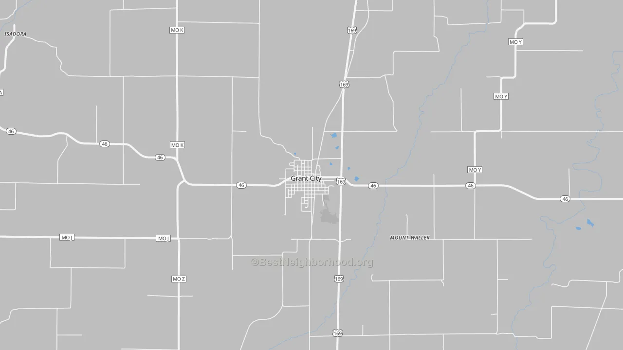 Transit Grade map of Grant City, MO