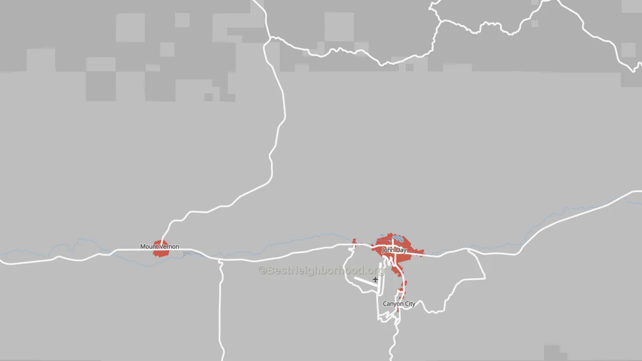 Transit Grade map of Grant County, OR