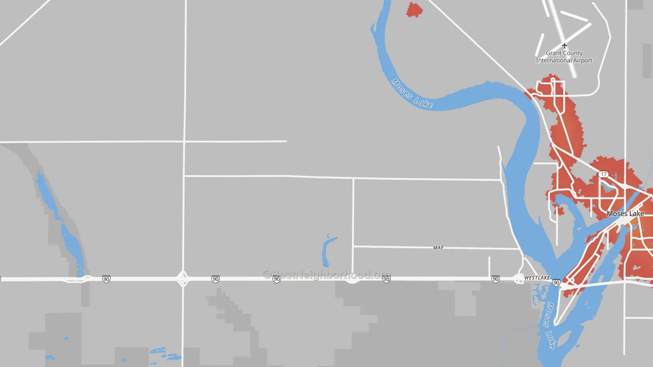 Transit Grade map of Grant County, WA