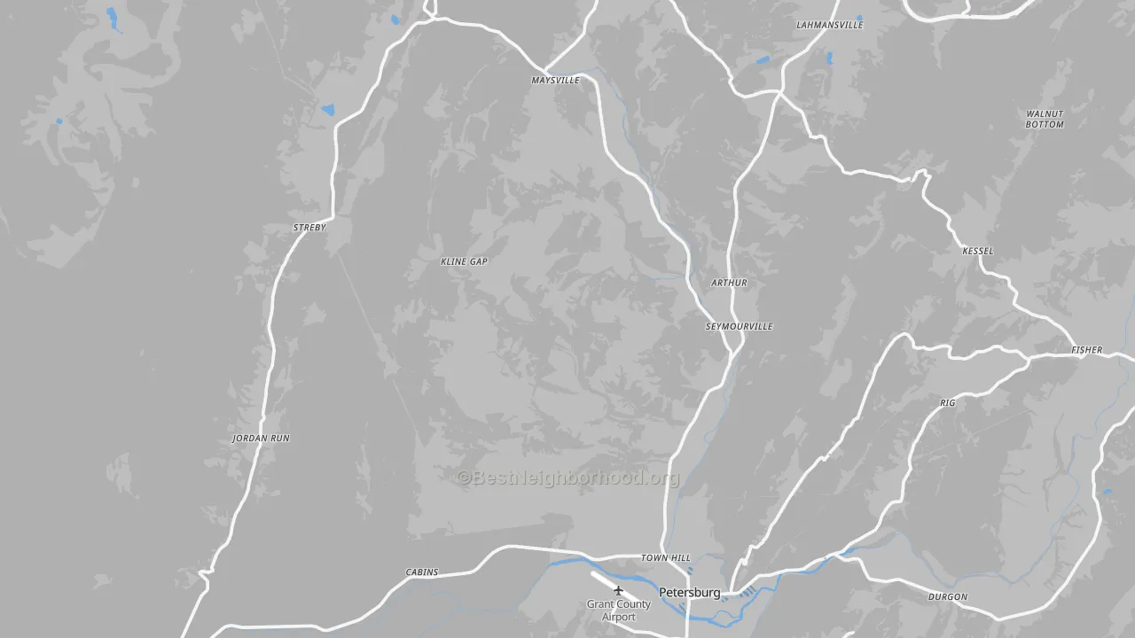 Transit Grade map of Grant County, WV