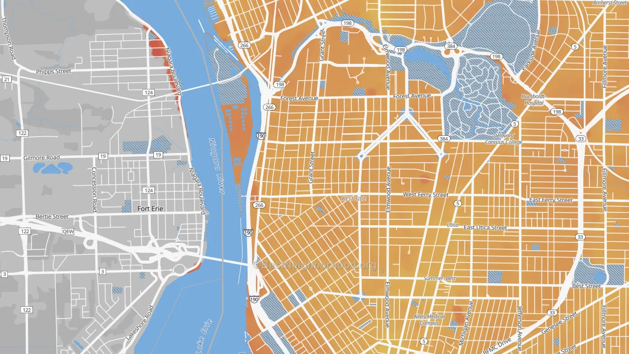 Transit Grade map of Grant Ferry, Buffalo, NY