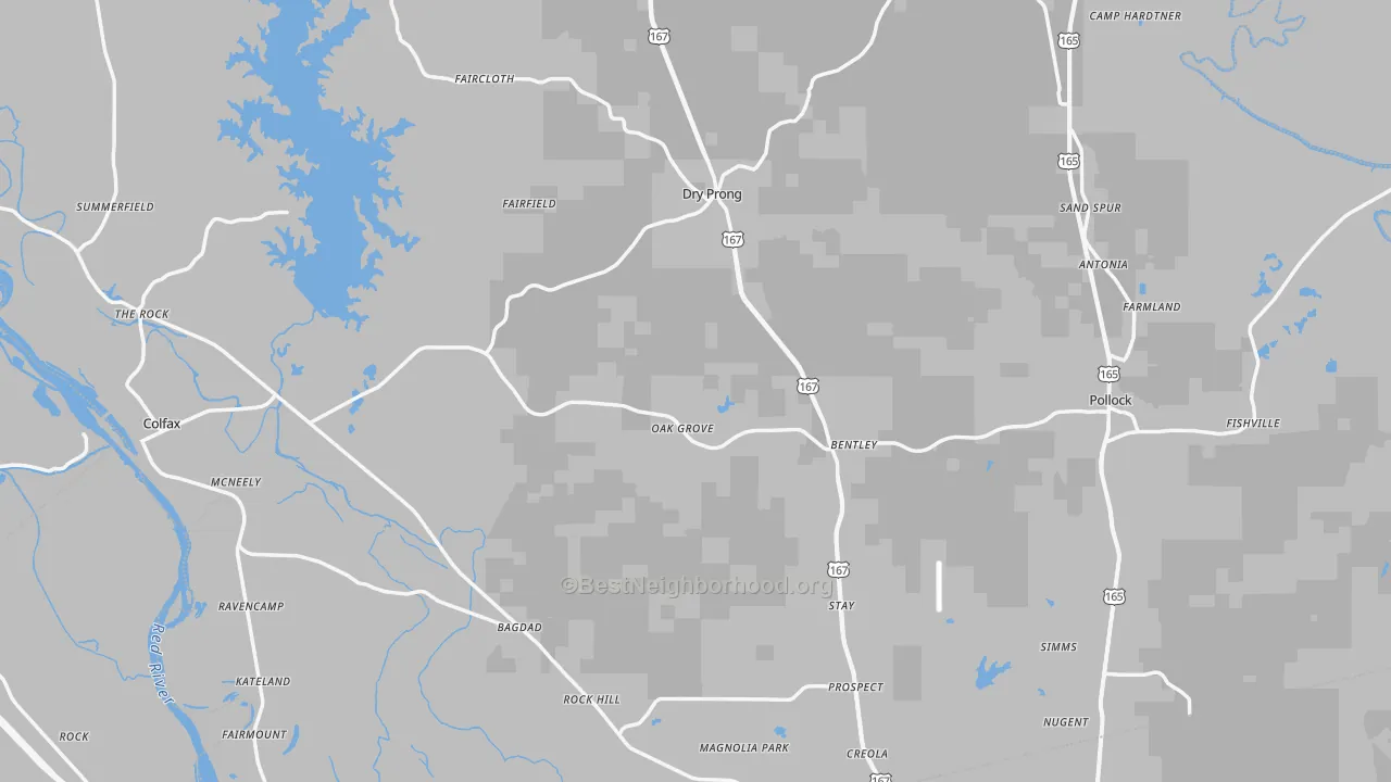 Transit Grade map of Grant Parish, LA