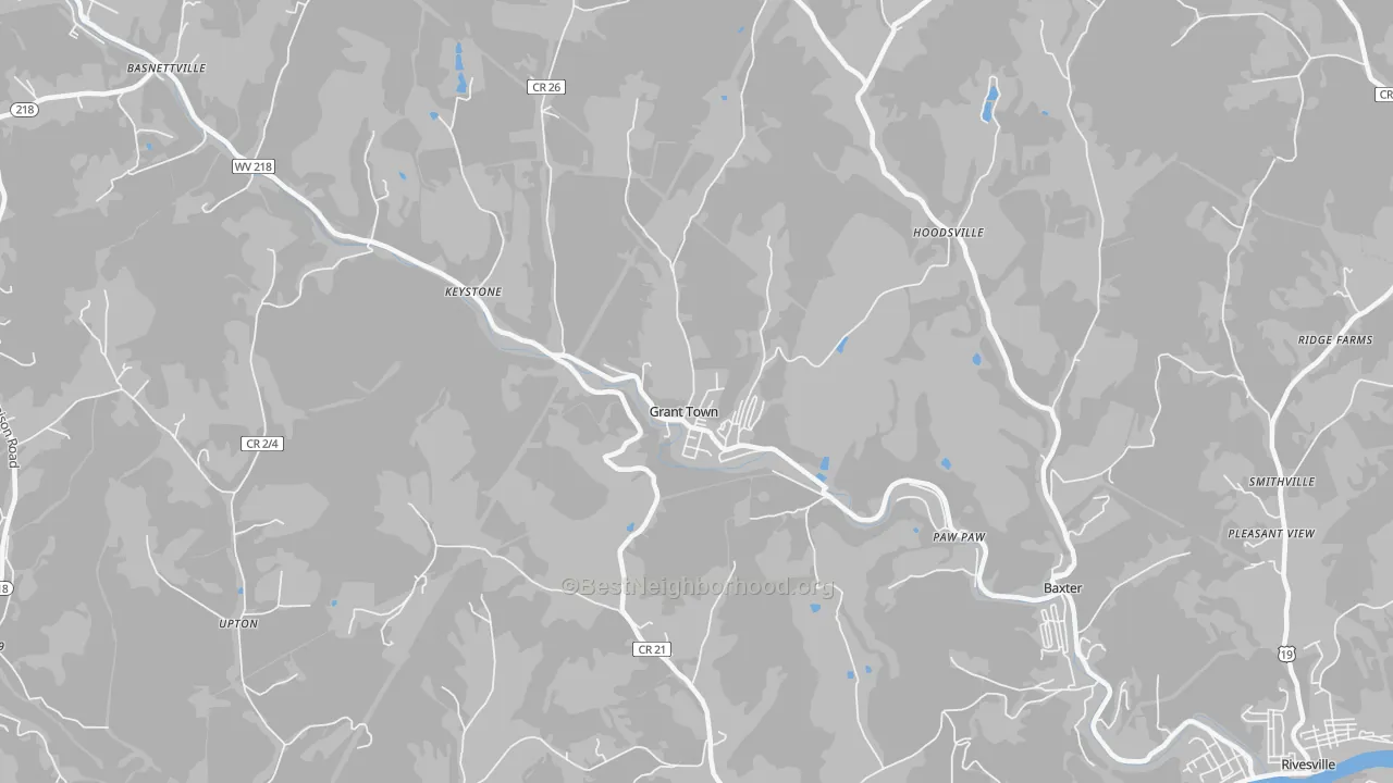 Transit Grade map of Grant Town, WV